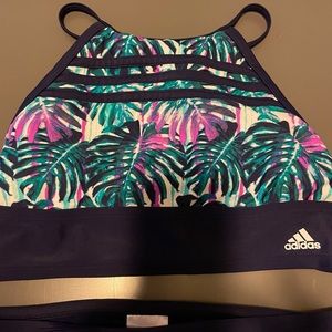 Adidas Palm Leaf Print High neck bikini